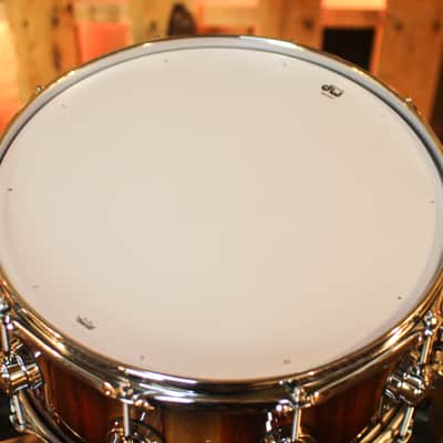 DW 6.5x14 Collector's Maple Purplecore Candy Black Burst over Candy Stripe Padauk Snare Drum - SO#1444622 image 4