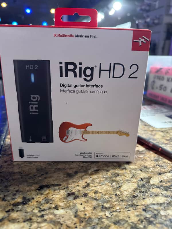 IK Multimedia iRig HD 2 Mobile USB Guitar Interface 2010s - Black image 1