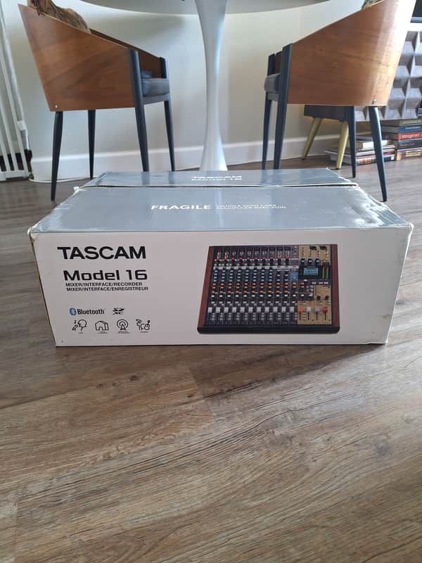 TASCAM Model 16 Multitrack Recorder / Mixer / Audio Interface 2019 - Present - Black with Wood Cheeks image 1