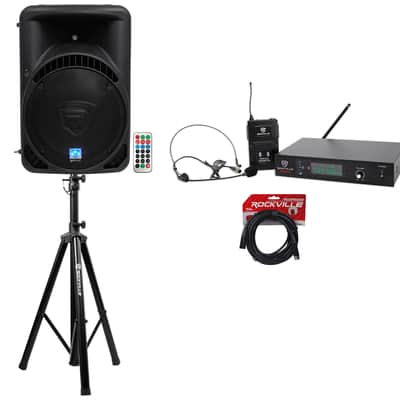 Rockville RPG15BT 15" Active 1000w DJ PA Speaker w Bluetooth+Stand+Headset+Cable image 12