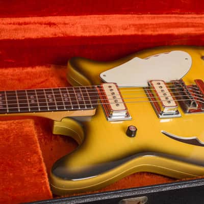 Micro-Frets Golden Melody Semi-Hollow Body Electric Guitar (1969), ser. #1411, original black tolex hard shell case. image 15