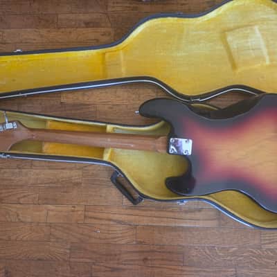 Vintage Short Scale Bass Off-Set (Teisco, etc.) - Sunburst w/ OHSC* image 6