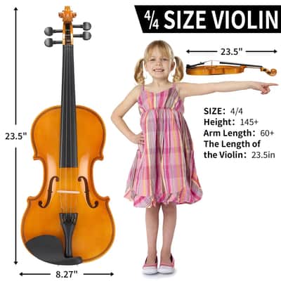 Cxxss 1/2 Acoustic Violin Basswood Full Sent Case Bow Rosin for Student Beginner image 5