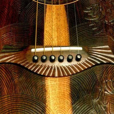 Acoustic Guitar Handmade by Blueberry, Parlor, 6 String wood Dragon motif Guitar, Custom Handcrafted Wooden Guitar, Grand Concert Guitar image 13
