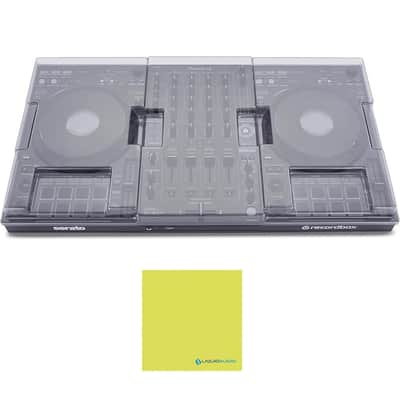 Liquid Audio Decksaver DDJ-FLX10 Cover Bundle with Polishing Cloth – Polycarbonate Protective Cover for Pioneer DDJ-FLX10 DJ Controller, Shields from Dust & Impact, Clear Finish (DS-PC-DDJFLX10) image 1