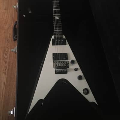 Dean Razorback V White with Black Bevels image 1