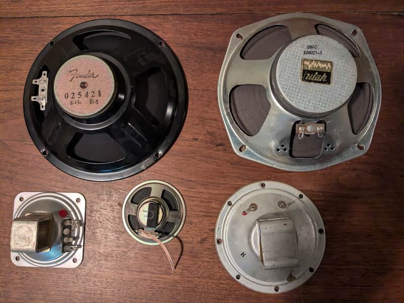 Vintage Mixed Fender, Gibson, Magnatone, Utah Guitar Amp Speaker Lot, 8", 5", 3" image 1