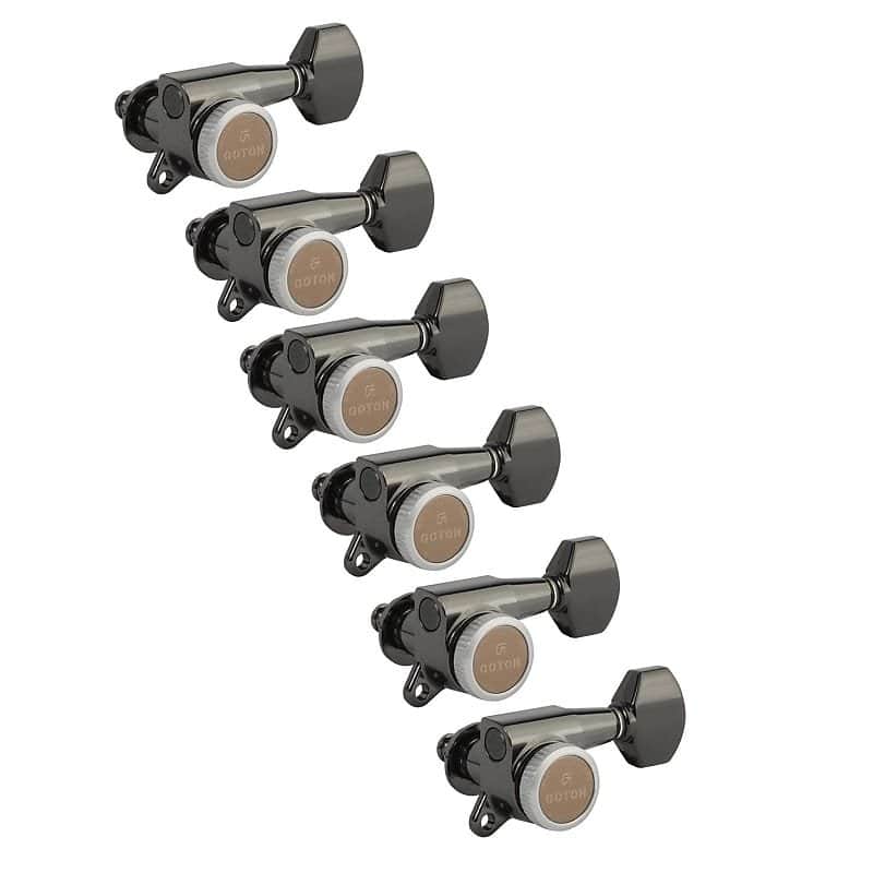Gotoh Magnum Lock-Trad 6-In-Line Tuners, Cosmo Black image 1