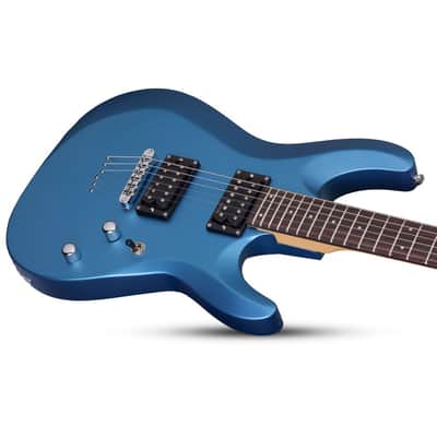 Schecter C-6 Deluxe Series Electric Guitar - Satin Light Blue Metallic image 2