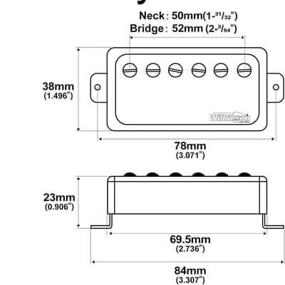 Wilkinson WOCHB Ceramic Guitar Humbucker Pickup Neck Bridge Pickups Set for Les Paul LP SG Style Electric Guitar, Chrome image 2