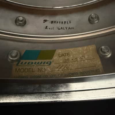 Ludwig Mach 5 24" - 12" -13" - 16" + Snare 14" x 5" Drumset 1971 - Red Cortex image 12