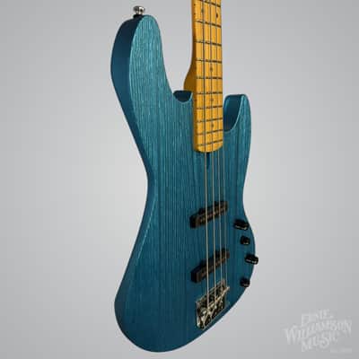 Sire Marcus Miller V6-4 String Bass Guitar, Maple Fingerboard, Ocean Turquoise Blue image 3