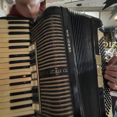 Hohner Verdi III M Piano Accordion – Vintage 1950s, Black image 14