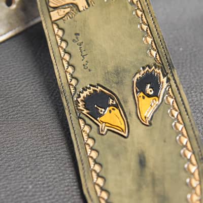 Guitar Leather strap 3.5" Black Crowes this is custom but will show anything can go on a strap image 2