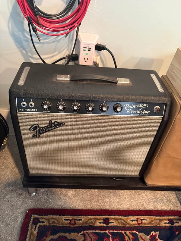Fender '64 Custom Hand-Wired Princeton Reverb-Amp 12-Watt 1x10" Guitar Combo 2020 - Present Black image 1