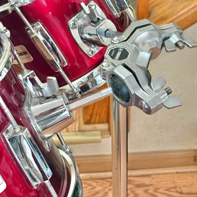 Vintage Yamaha 5000 series 8" and 10" Rack Tom Drum Set w/ Stand Metallic Red image 8