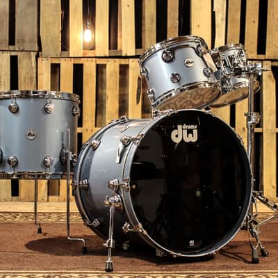 DW Collector's Maple/Mahogany Blue Mist Metallic Drum Set - SO#1105550 image 1