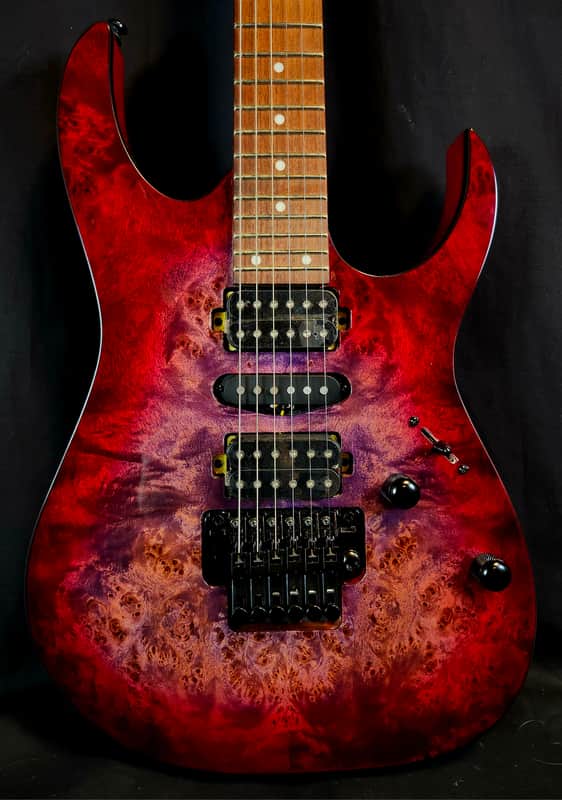 Ibanez RG470PB RG Standard, Poplar Burl Top, Red Eclipse Burst image 1