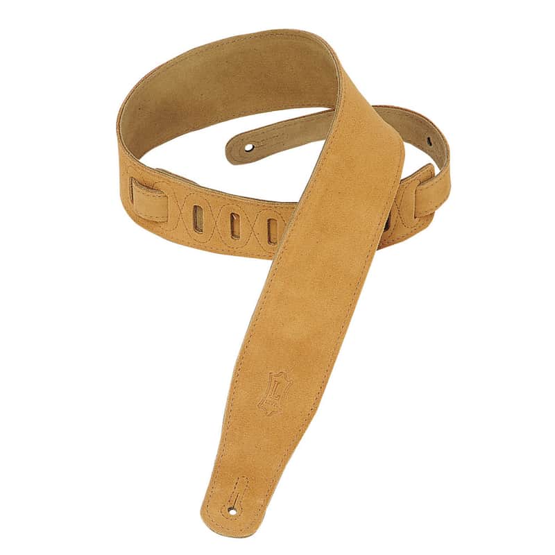 Levy's Suede Guitar Strap 2 1/2" With Suede Backing Honey image 1