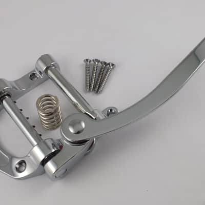 Chrome Bigsby Style Vibrato Tremolo Tailpiece Flat Top Guitar Body Mount