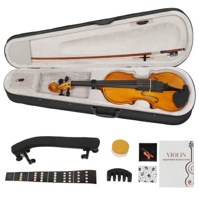 🎅🎄 For Pros and Beginners! Natural Finish Spruce Violin +Case/Bag +Bow +Wax image 3