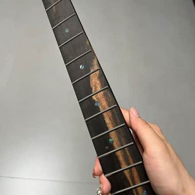 2.9mm frets Striped Ebony Fretboard 22frets 5a Roasted flame Maple guitar neck Radius 12inch Round stainless steel 22 frets Roasted flame Maple guitar neck Striped Ebony fingerboard 25.5inch hole 10mm Radius: 12 inches. image 11