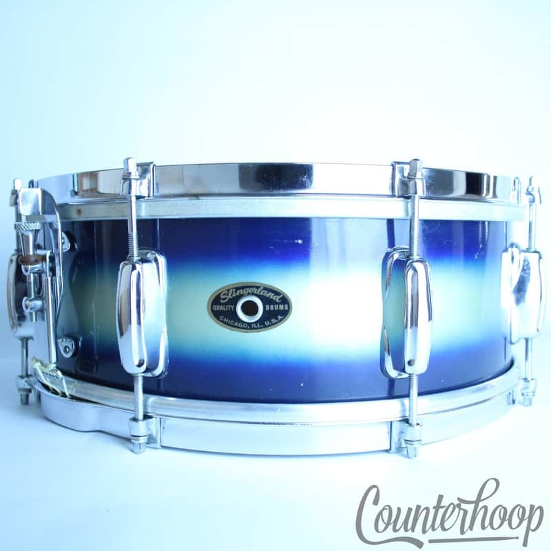Slingerland 14x5.5"Snare Drum Blue Duco Student Model Chicago 50s COB Brass 8Lug image 1