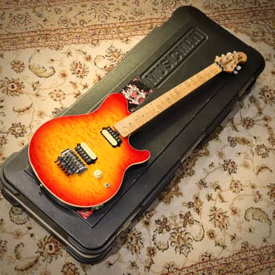 Ernie Ball USA Music Man Axis Electric Guitar, Cherry Burst with Hard Case image 10