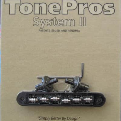 TonePros TP6R-B Standard Tuneomatic Bridge with Roller Saddles Black