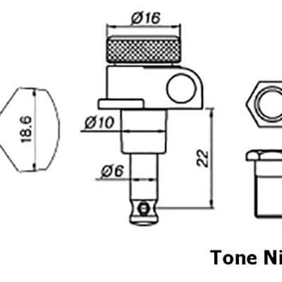 Genuine Tone Ninja 19:1 Locking Tuners, 6 Inline non-staggered set, Black Nickel image 7