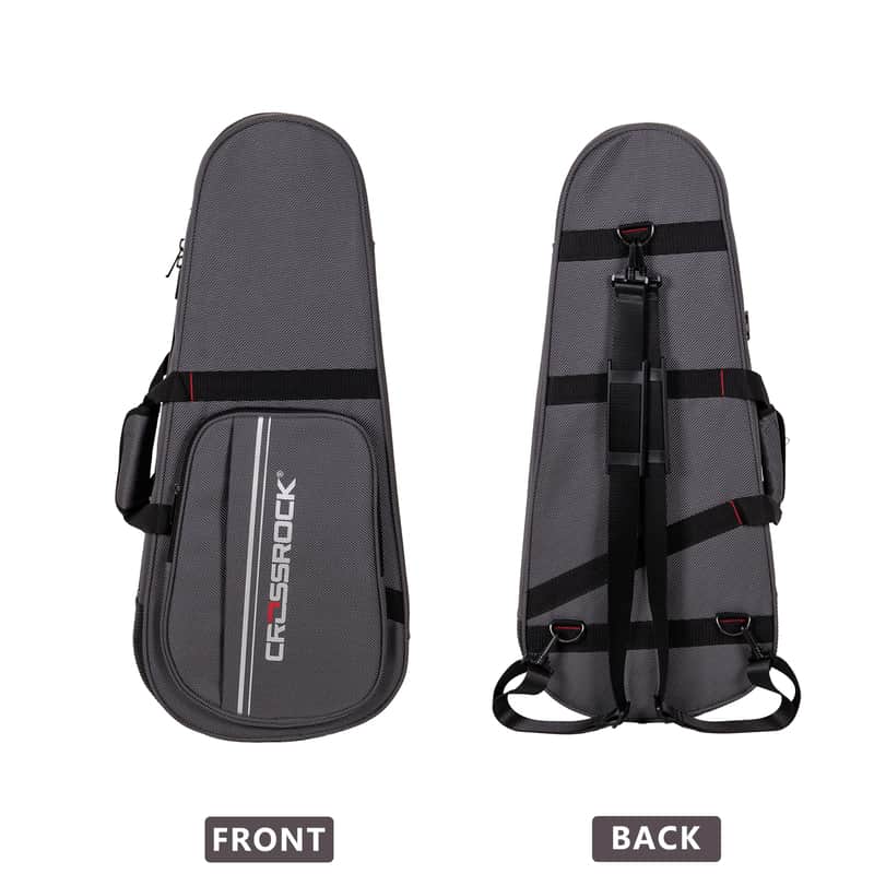 Crossrock Mandolin Foam Case for A & F Style | Lightweight Gray Gig Bag with Plush Interior & Storage Pockets (CRP300MAFDG) image 1