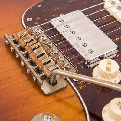 Vintage Vintage V6H ICON HSS Electric Guitar ~ Ultra-Gloss Distressed Sunset Sunburst  V6HMRSSB image 6