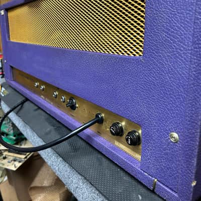 Marshall Super Bass 100 Full Stack 1970 Un-Modified- Royal Purple Tolex Cane Front image 4