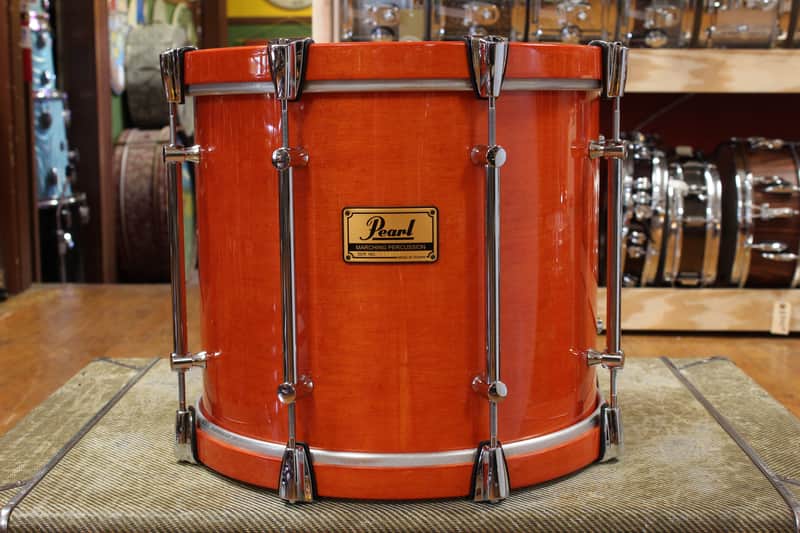 Pearl 12x14 Pipe Band Tenor Drum in Orange Lacquer image 1