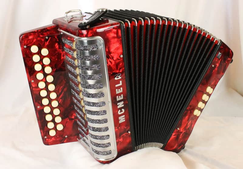 8231 - Red McNeela Melodeon Diatonic Button Accordion Key of BC MM 21 8 image 1