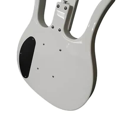 Danelectro D58LHB-WHT 1958 Longhorn Body with F-Hole Short Scale Neck 4-String Electric Bass Guitar image 3