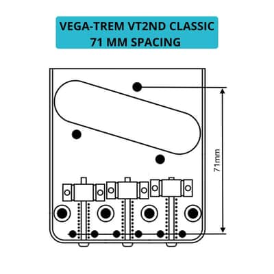 Vega-Trem VT2ND TeleTrem Classic Gold w/out Logo No-Drill Tremolo for Telecaster-Style Guitars image 4