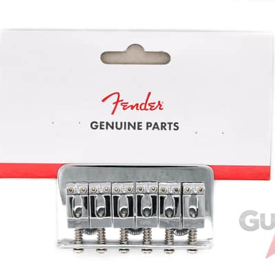 Genuine Fender Stratocaster Strat Hardtail Non-Tremolo Bridge Assembly - CHROME image 5
