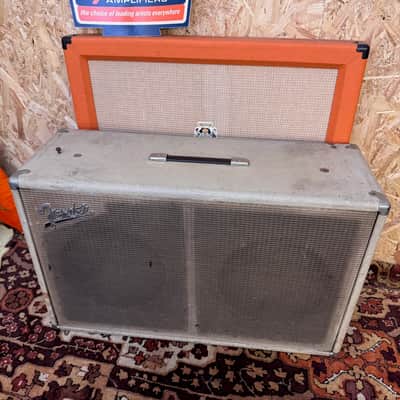 Vintage 1960s Fender USA Blonde 2x12 Guitar Amplifier Cabinet Celestion G12M-70 image 5