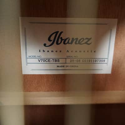 Ibanez V70CE-TBS - Blue Burst Acoustic Guitar w/ Gig Bag image 6