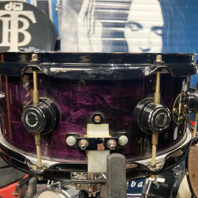 Terry Bozzio's DW - 5.5x13" Craviotto Solid Shell Snare Drum - Transparent Purple Lacquer - Autographed! image 11