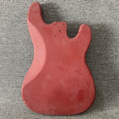 Red Left Handed 4 String Precision Bass Style Body image 3