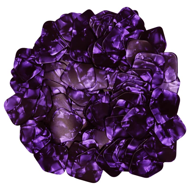 Exotic Plectrums Celluloid Purple Pearl Guitar Or Bass Pick - 0.96 mm Heavy Gauge - 330 Medium Home Plate Shape - 100 Pack image 1