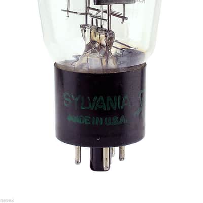 1953 SYLVANIA 5U4G BLACK PLATE SQUARE GETTER ELECTRON TUBE image 1
