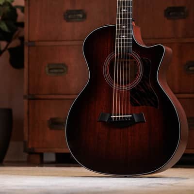 Taylor 324ce Baritone-6 LTD Tropical Mahogany Top & Neck, West African Crelicam Ebony Fretboard with Case image 14