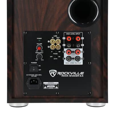 Rockville Rock Shaker Dark Wood 200w 6.5" Powered Home Theater Subwoofer Sub image 5