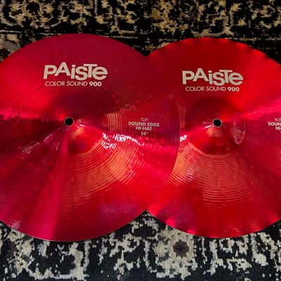 Paiste 14" Color Sound 900 Series Sound Edge Hi-Hat Cymbals (Pair) - Red image 1
