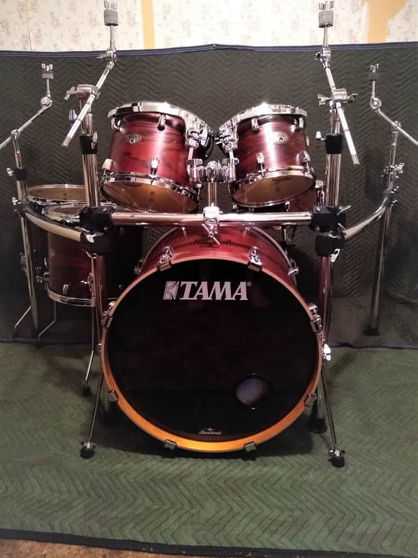 6pc. Tama Silverstar Limited Edition Tamo Ash Set w/ Rack / Red Satin Mahogany image 1