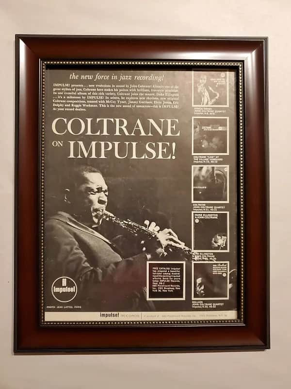 1963 Impulse Records Promotional Ad Framed John Coltrane Original RARE image 1