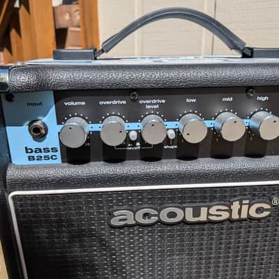 Acoustic B25C bass guitar amp, tilt back with built in fuzz/OD image 3